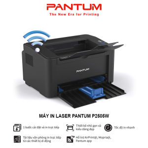 Máy in Laser đơn chức năng PANTUM P2505W in qua Wifi đen trắng tốc độ cao khổ giấy A4 (Hàng chính hãng)