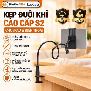Kẹp nhập khẩu dành cho điện thoại ipad cao cấp đa năng xoay điện thoại 360 độ chắc bền không gãy ( SIÊU BỀN )