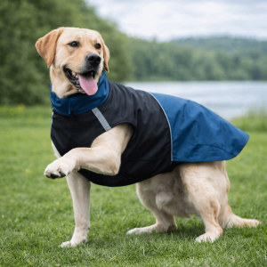 OUTOPEN Adjustable Dog Rain Jacket Windproof Turtleneck Waterproof Cloak Pet Clothing Leash Hole Pet Waterproof Clothes Outdoor
