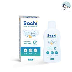 Nước tắm thảo dược SACHI dịu mát da phòng rôm sảy mẩn ngứa hăm tã bảo vệ làn da cho bé chai 250ml