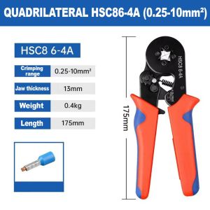 Ferrule Crimping Tool Kit Wire End Terminals HCS8 6-4A Heat Shrink Tubing Self Adjustable Tool Set