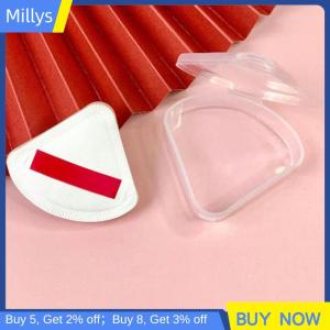 Millys Xách tay tam giác miếng bọt biển trong suốt Túi mỹ phẩm trang điểm Puff hộp lưu trữ trường hợp