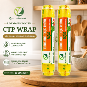 Lõi Màng Bọc Thực Phẩm CTP Wrap 30cm x 100m Nhựa PVC An Toàn Không Chứa BPA Dùng Được Trong Lò Vi Sóng