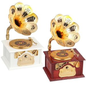 Amazthing Gramophone Shaped Music Box/Kotak Musik(White Brown) Birthday Gift Home Decoration 留声机音乐盒