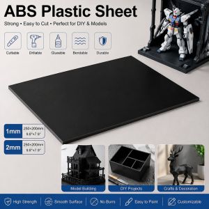 ABS Plastic Sheet Thick 1mm 2mm Rigid Thermoplastic Board For DIY Projects Signs Crafts