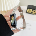 Metal strap+case For Huawei band 10 9 8 smart band Stainless steel metal loop band for huawei Watch Fit 2 Screen protective case for huawei band 7 band 6 /6Pro. 