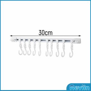 R.E. ราวแขวนอเนกประสงค์ ราวแขวนของในครัว เลื่อนได้ ตะขอปรับฟรี รูปตัว S ตะขอ Kitchen hook