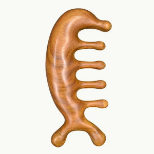 SG  Multifunctional Massage Comb Green Sandalwood Comb Sandalwood Meridian Comb Scalp Massage