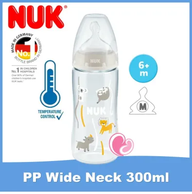 [Single/ Twin Pack] NUK 10oz/ 300ml Wide Neck PP Feeding Bottle Baby Premium Choice+