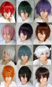 cosplay Tóc giả / Phổ quát Màu sắc lật ngược cos Tóc ngắn Dây chịu nhiệt độ cao Vòng Xù Vương Hiroshi Hirashima