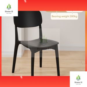 【Multi-Color】Nordic Plastic Chair Dining Chair Stackable Home Chair Thickened Coffee Chair Study Chair Plastic Chair