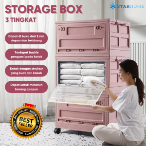 Set Storage Box Organizer  Kotak Lipat Portable Kotak Penyimpanan Baju Pakaian Selimut Mainan Buku Majalah Keranjang Tas Lipat DORB-3
