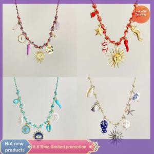 Graceful New Stainless Steel Personaliz Diy Knotting Rope Chain Starfish Turtle Pendant Necklace Color Beach Style Jewelry Gift