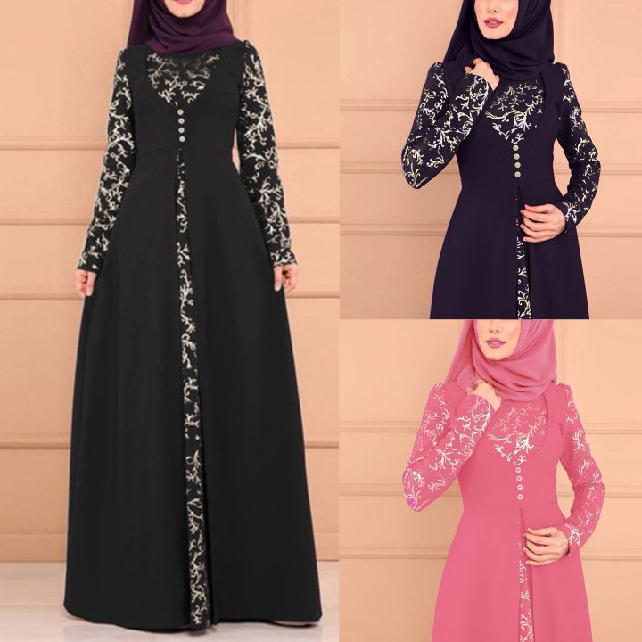 Amazon.com: Muslim Dress for Women Plus Size Abaya Set Muslim Clothes for  Men Satin Islamic Arab Maxi Dress C-Black : Sports & Outdoors