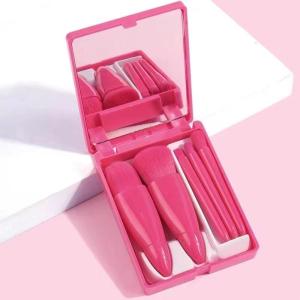 Sweethouse 5in1 Makeup Brush Set W/ Mirror Travial Kit Make Up Tools