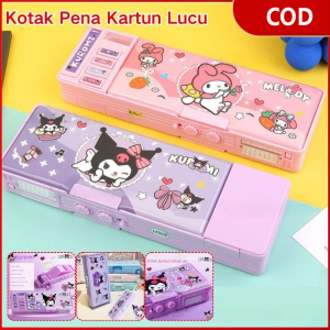 KUROMI MELODY KOTAK PENSIL MULTIFUNGSI SANRIO DENGAN KUNCI /KOTAK PENSIL KARAKTER / KOTAK PENSIL boxes
