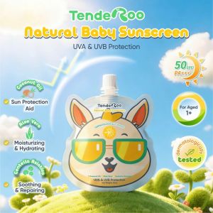 BUY 1 TAKE 1 Tenderoo Natural Baby Sunscreen for Aged 1+ SPF 50+ PA+++ Sun Protection Moisturizing Hydrating Soothing Repairing Facial Cream Natural Formula Coconut Oil Aloe Vera Centella Asiatica