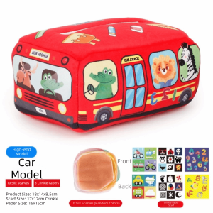 OOG Giáo dục Đồ chơi Montessori cho bé Vải nhăn Tương tác Đồ chơi hộp khăn giấy Đồ chơi giác quan Đào tạo kỹ năng Đồ chơi kéo cho trẻ sơ sinh Trò chơi trẻ em