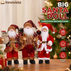 Santa Claus Doll Standing Xmas Ornament 2025 Navidad New Year Home Decor Xmas Tree Decor Kids Gift Holiday Festive Collection
