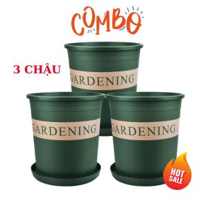 Combo Chậu Nhựa Trồng Cây Tiết Kiệm Size 1.5gl - 20x16x20cm Trồng Cây Cảnh Sân Vườn Trang Trí Ban Công
