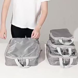 Set/6 pcs Compressible Packing Travel Storage Bag Cubes Waterproof Suitcase Nylon Portable With Handbag Luggage Organizer