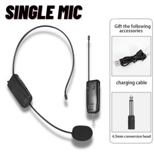 TIANKEPLUS 2.4G Dual Wireless Microphone System | Headset & Transmitter for 2 Users | Voice Amplifier | 3.5mm & 6.35mm Jack | 50M Range | 15H Battery
