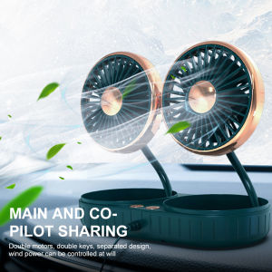 Strong Portable Cool Summer Universal Car 14 Fan Blades Double-headed Hose Small Fan Mini USB Car Car with Car Interior Creative Air Conditioner Fan Cooling Fan