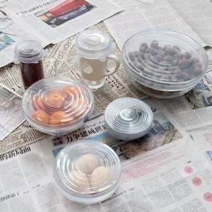 【READY STOCK】 6pcs/Set Reusable Silicone Stretch Lids Food Fresh Cover Bowl Pan Fruit Mug Food Keeping Fresh-keeping Lids Kitchen Tools | Penutup Makanan Dalam Mangkuk / Buah