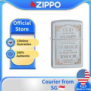 Zippo Serenity Prayer Windproof Chrome Pocket Lighter Zippo Serenity Prayer Gift | Zippo 28458( Lighter Without Fuel Inside )