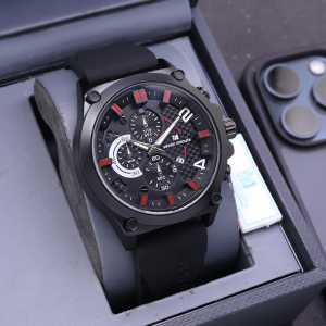 Jam Tangan Seven Minute Bulat Angka M766 LS-845SAR / Jam Tangan Fashion Pria Tali Rubber Diameter 45 cm