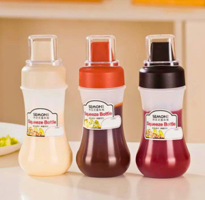 Squeezing Sauce Bottle Plastic Bottle Condiment Dispenser 5 Holes Sauce Bottle Ketchup Mayo Cruet Bottle Mustard Oil Salad Dressing
