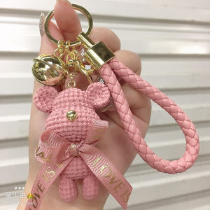 Gantungan Kunci Beruang Motif Rajut Keychain Beruang Lucu Gantungan Aesthetic