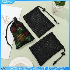 [COD] Black White Durable Mesh Drawstring Bag Storage Pouch Multi Purpose Home Travel Outdoor Activity Laundry Bag Stuff Sack