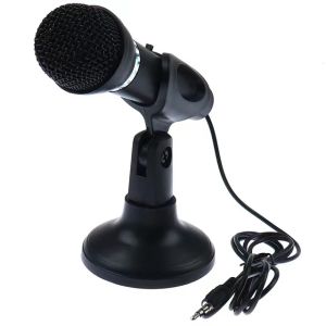 Universal 3.5mm Computer Desktop Microphone Handheld for Karaoke Music Player Singing Recorder Computer NET KTV Chatting Mic With Base Microphone 3.5mm Jack Handheld Mic for Electronic Piano Laptop PC Mic Handheld Pro Dynamic Wired Karaoke USB KTV Player