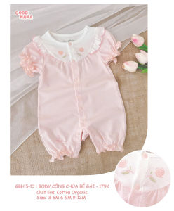 Body Chip Đỏ Cao Cấp Tặng Kèm Nơ Và Túi Tài Lộc/Body công chúa Good Mama Cho Bé Từ 0 Đến 12 Tháng