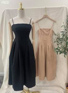 Đầm Hai Dây Xòe Form Dài Tôn Dáng Đi Tiệc Sang Trọng 3 Màu