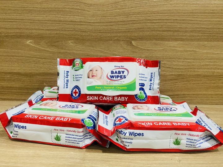 [FREESHIP] KHĂN ƯỚT Baby Wipes KHÔNG MÙI ~80 tờ - khăn giấy ướt (1 gói)