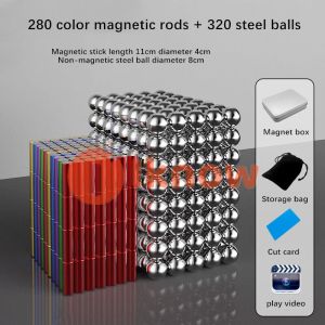 I know 280 PCS Magnetic Building Sticks Blocks ToysMagnet Educational Blocks Sticks Stacking Toys Set