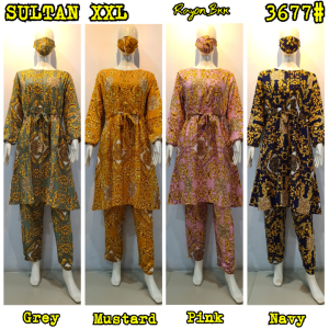 Setelan ONE SET SULTAN Rayon JUMBO LD 110 - 130 CM Terbaru & Kekinian SUPER BiG SiZE XXL - XXXXXL / 5XL 3677 3678