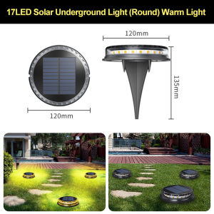 Vimite Solar Outdoor Lighting LED Buried Lamp Waterproof Disc Night Automatic Light White Warm Multi-Color Light For Garden Lawn Step Villa Landscape Decoration
