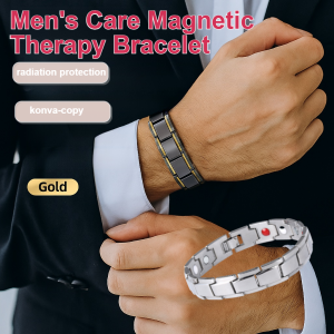 Men Care Magnetic Therapy Bracelet Relieve Arthritis Pain Removable Titanium Steel Bracelet 前列腺护理磁疗手链