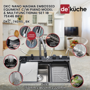 DKC NANO MAGMA EMBOSSED EQUIMENT C/W PIANO MODEL & MULTIFUNCTIONAL SET 1B 75X46 BK DKC_7404S_BK