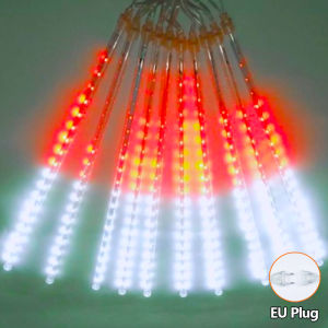 【Ready Stock】2025 Lampu Hias Natal Merah Putih 50cm Lampu Agustusan Kelap Kelip Lampu Hias Cafe Outdoor Waterproof Lampu Dekorasi with EU Plug