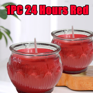 Wholesale24 10PCS Hours Smokeless Candle Lotus Shape Glasses Veg Oil Praying Butter lamp Candle