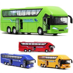 BABYBANG Trẻ mới biết đi Trẻ Em 4 bánh xe Xe Mô Hình Xe Buýt Cửa Mở Toy Phương Tiện Đi Lại Đồ Chơi giáo dục Mô Hình Xe buýt Xe Đồ Chơi Dài-Khoảng cách Xe Buýt Xe buýt Đồ Chơi Xe Buýt hai Tầng