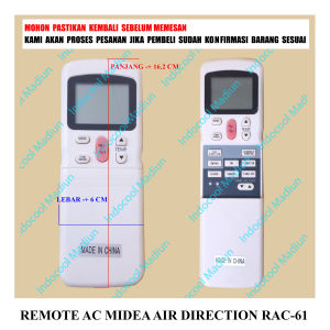 RAC61 REMOTE / REMOT AC / REMOTE AC MIDEA AIR DIRECTION RAC-61