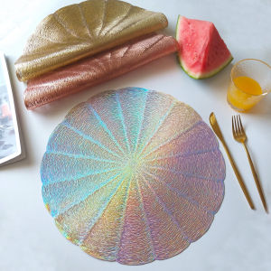Loftyan Placemats พีวีซีไวนิลโลหะกด Placematsแผ่นฉนวนกันความร้อนงานแต่งงานงานปาร์ตี้และการเฉลิมฉลอง PlacematsPlacemats ตกแต่งตารางและ Placemats รับประทานอาหารWatermelen ออกแบบเสื่อตาราง