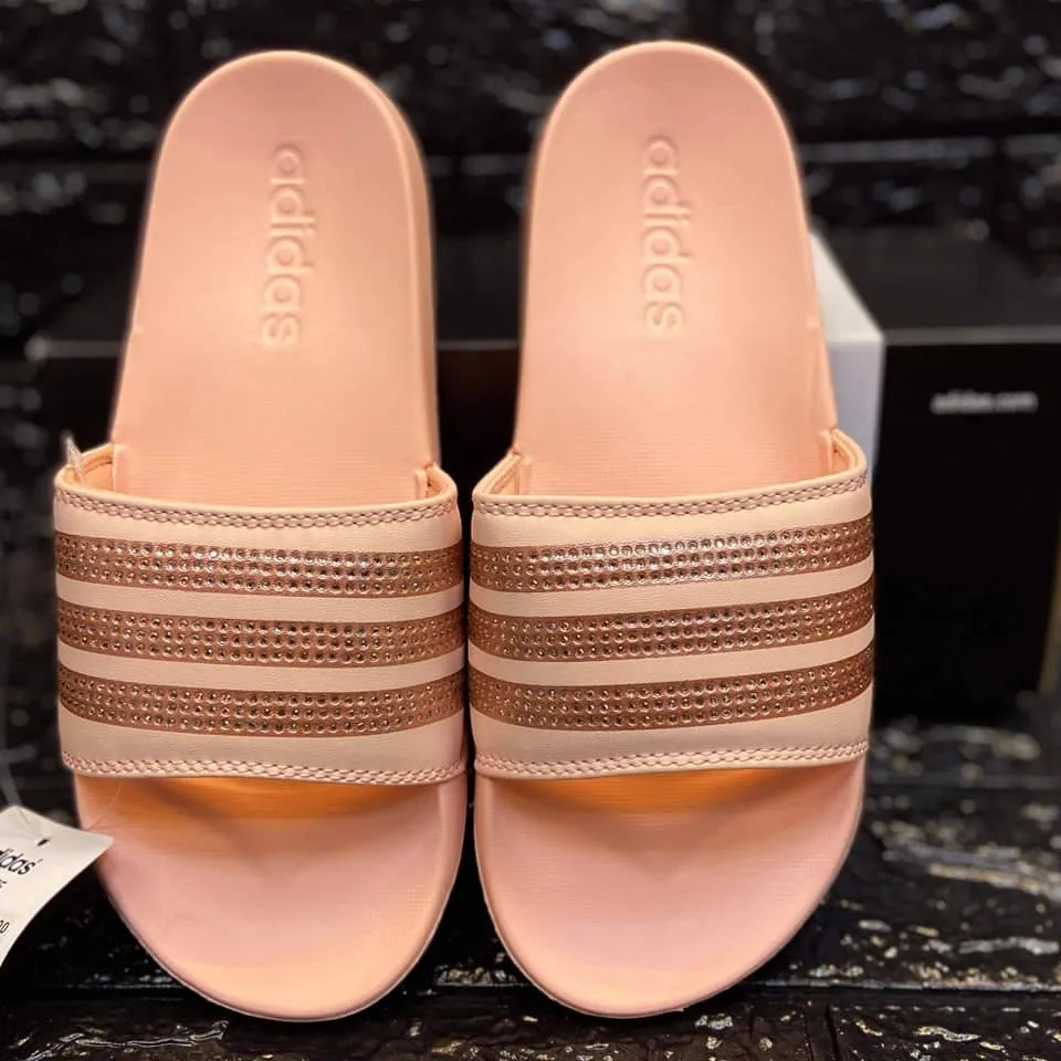 Rose gold adidas on sale slides