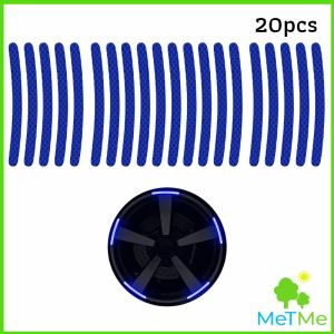 MetMe 20 ชิ้น สติกเกอร์สะท้อนแสง แถบสะท้อนแสง สําหรับขับรถกลางคืน อุปกรณ์แต่งรถ Car Wheel Hub Reflective Sticker