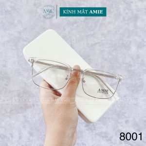 Gọng kính cận nam nữ AMIE Eyewear mắt vuông chất liệu nhựa lõi kim loại chắc chắn hạn chế đau tai thiết kế đơn giản thời trang 8001